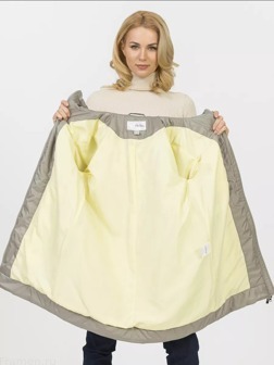 Демисезонная стеганая удлиненная женская куртка большая 11