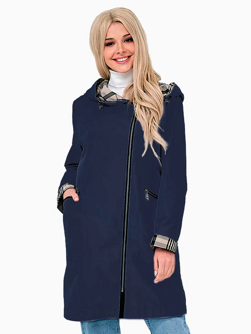 Плащ с косой молнией Dixi Coat 4463 темно-синий