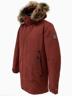 Куртка парка мужская зимняя терракотовая большая 4