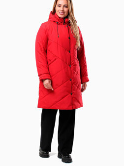 Куртка пальто женское зимнее красная большая 2